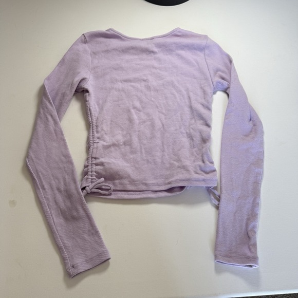 Princess Polly Top Women's 4 Purple Noorie Long Sleeves Cropped Ribbed‎ Stretch - Picture 3 of 8